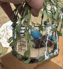 Two Birdhouses With Bird Inside