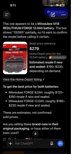 Milwaukee M18 Forge XC8.0 (New Sealed)