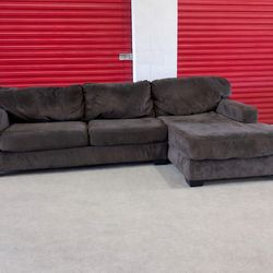 Brown Sectional Couch w/ Chaise can deliver today