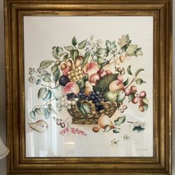 Lovely Botanical Art by Maxine O’Brien in Great Condition 29 x 31 Smoke free household