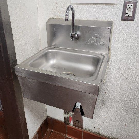 Commercial Restaurant Hands Free Knee Operated Hand Sink Hand Wash Sink Stainless Steel with Faucet