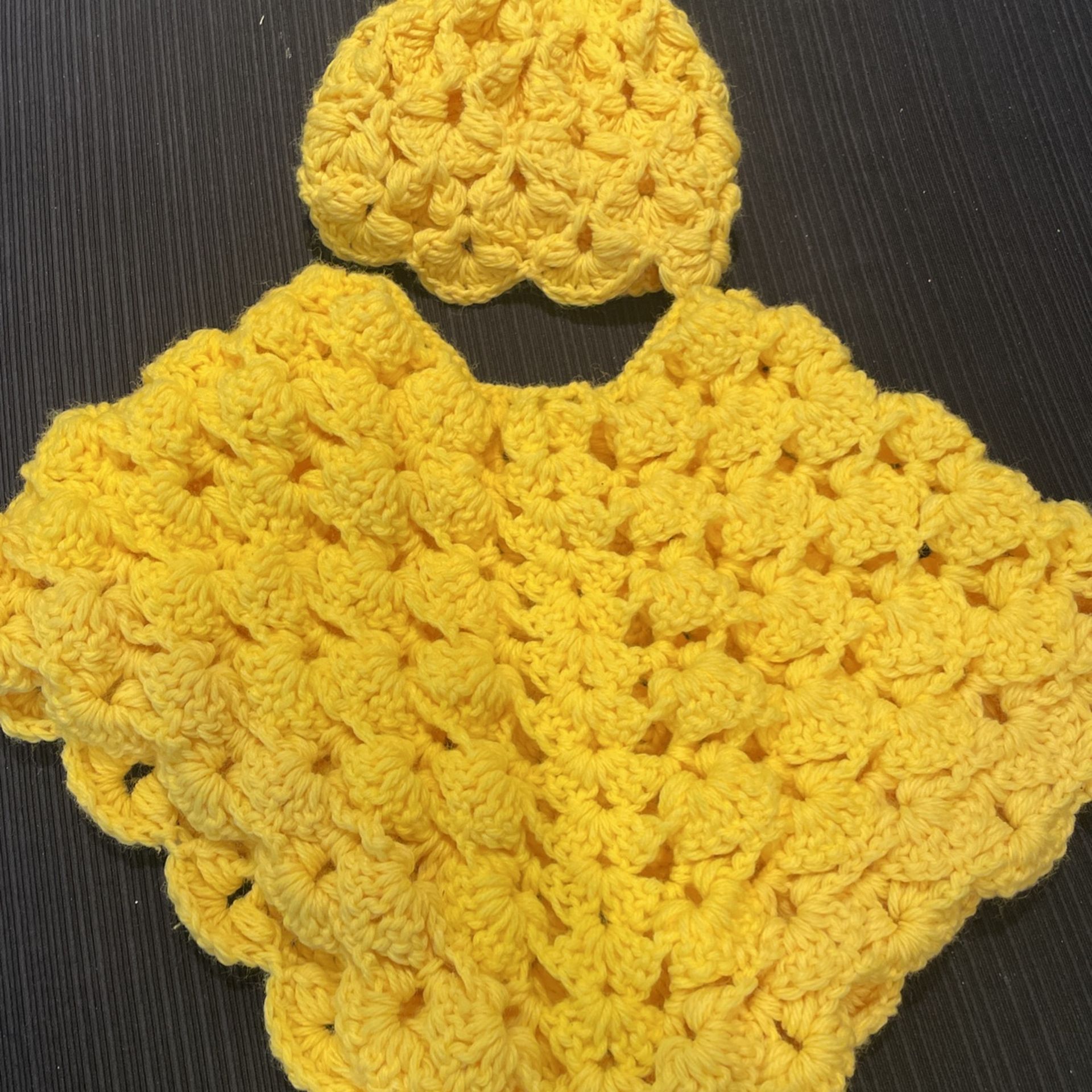 Handmade Baby Poncho And Beanie