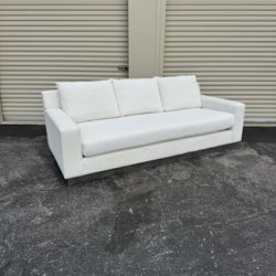 8ft Modern Off White Sofa 