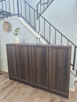 Dark Walnut Wood Sideboard Cabinet