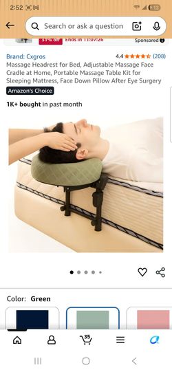 Massage Headrest for Bed, Adjustable Massage Face Cradle at Home, Portable Massage Table Kit for Sleeping Mattress, Face Down Pillow After Eye Surgery