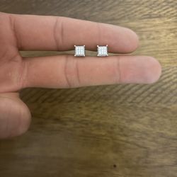 Moissanite Square Stud Earrings 925 Silver GRA Certified White Stone Gift Box