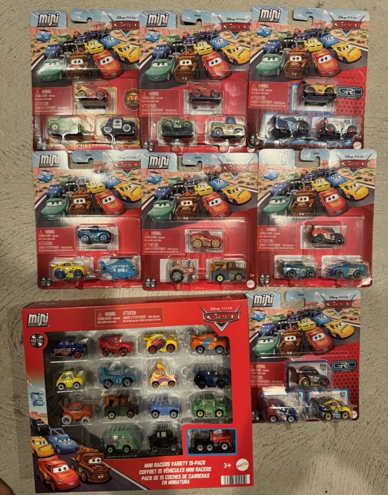 Disney Pixar Mattel Cars Mini Racers Diecast Lot