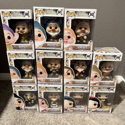 Snow White And The 7 Dwarves Funko Pop Lot Of 11