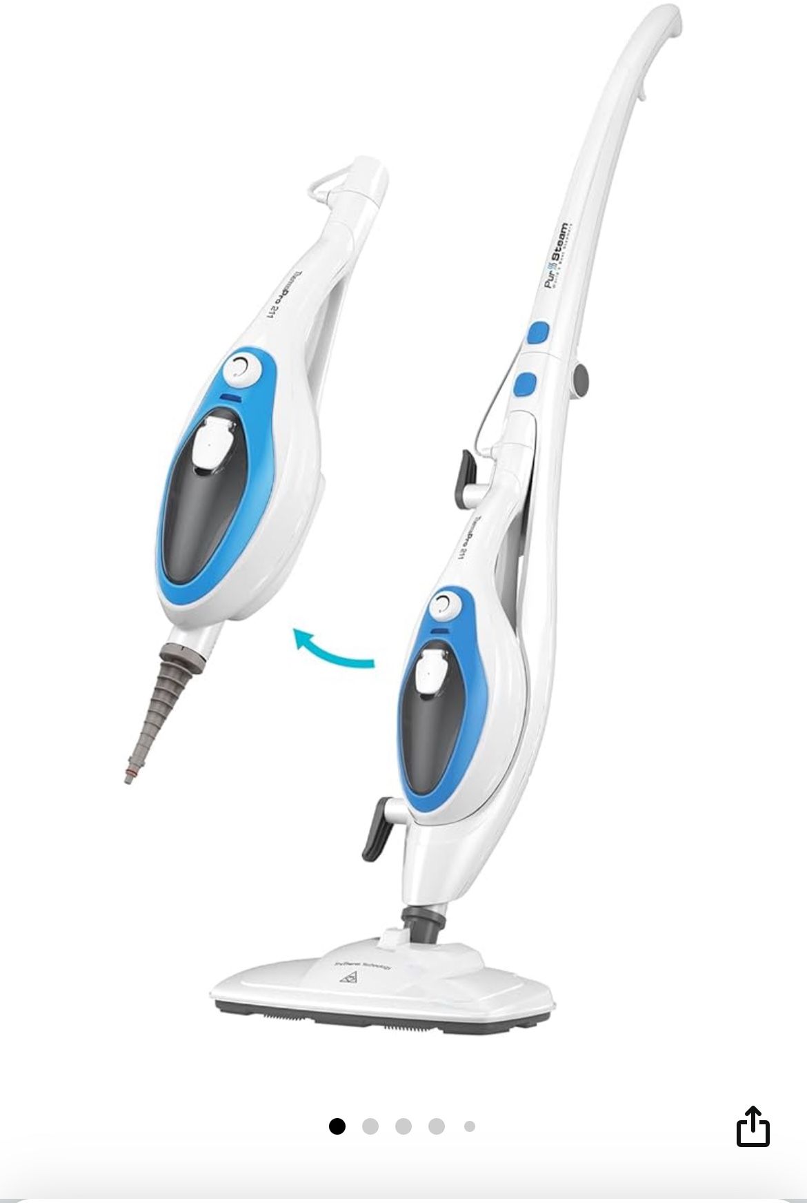 New PurSteam 10-in-1 Steam Mop, Floor Steamer with Detachable Handheld Steam Cleaner for Tile, Hardwood Floors