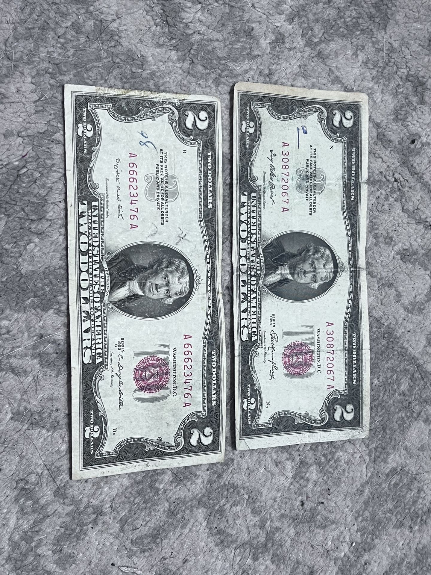 1953 Two Dollars Bills