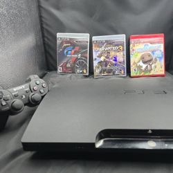 Sony PS3 Slim 160GB Console Bundle w/ Controller & 3 Games – Tested & Working!