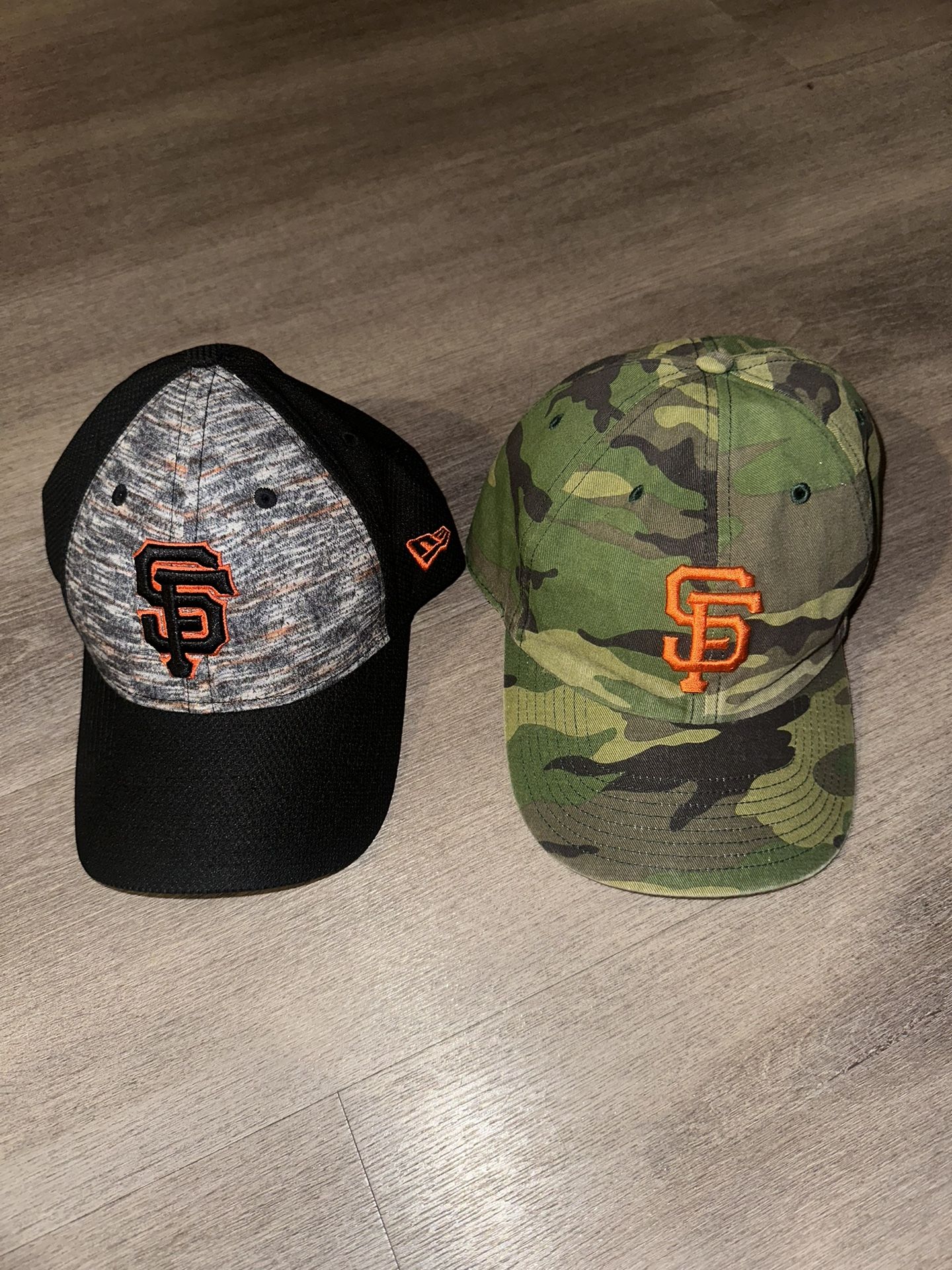 San Francisco Giants Black and Green camo Hats set of 2