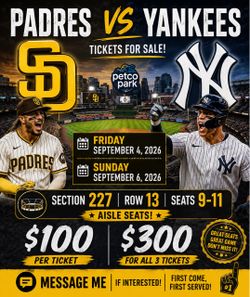 San Diego Padres Vs New York Yankees ( section 227)