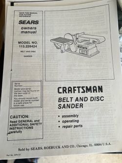 Craftsman belt disk sander