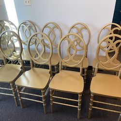 Chairs  Ballroom wood Stack Chairs – Gold | Commercial Grade (19 Available)  New ballroom stack chairs, perfect for dining rooms, events, parties, or 