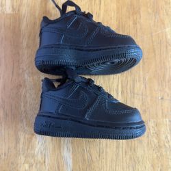 New Nike Air Force 1 Low Triple Black Shoes Toddler 2c