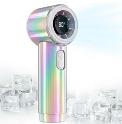 Handheld Fan, Portable Rechargeable Personal Fan, 12 Working Hours Mini Hand Held Fan, 15000RPM Rainbow Powerful Turbo Pocket Design with 100 Speed, S
