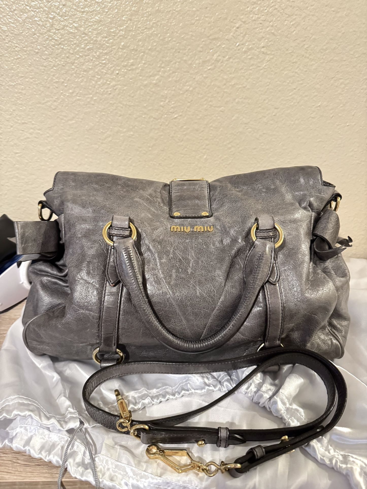 Authentic Vintage Miu Miu Vitello Lux Bow Bag