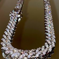 iced-out Cuban link necklace