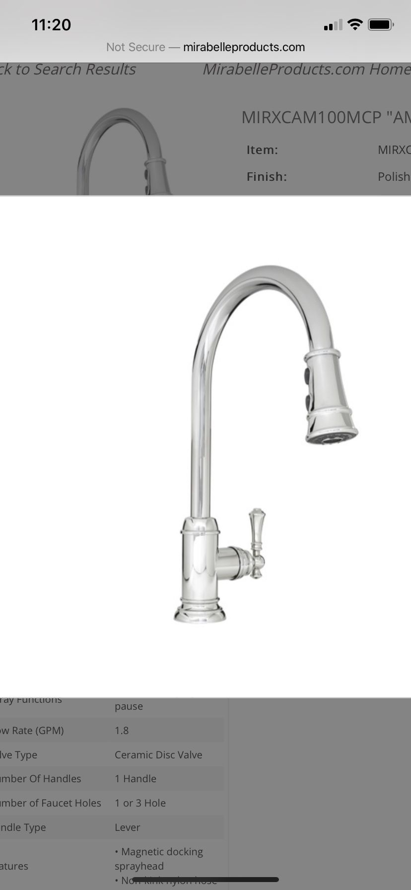 Kitchen sink faucet chrome