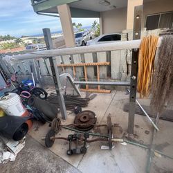 Weights , Rack , Curl Bar 