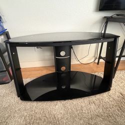 Black Glass 3-Tier TV Stand