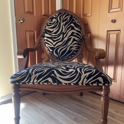 Vintage Haverty's Zebra Pattern Accent Arm Chair