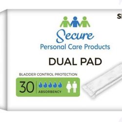 Secure Personal Care Products Dual Pads Incontinence Liner