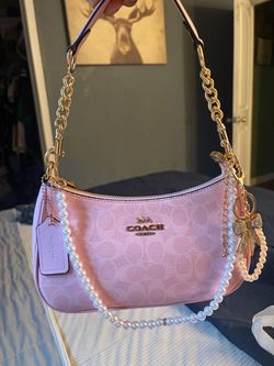 Coach Pink Signature Shoulder Bag with Chain Strap