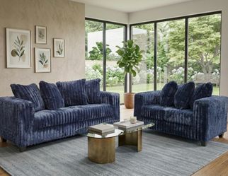 New navy blue sofa and loveseat with free same day delivery, cash on arrival