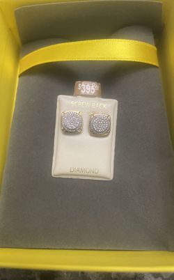 Diamond Screw Back Earrings