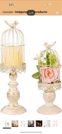 2 Birdcage vintage candle holder