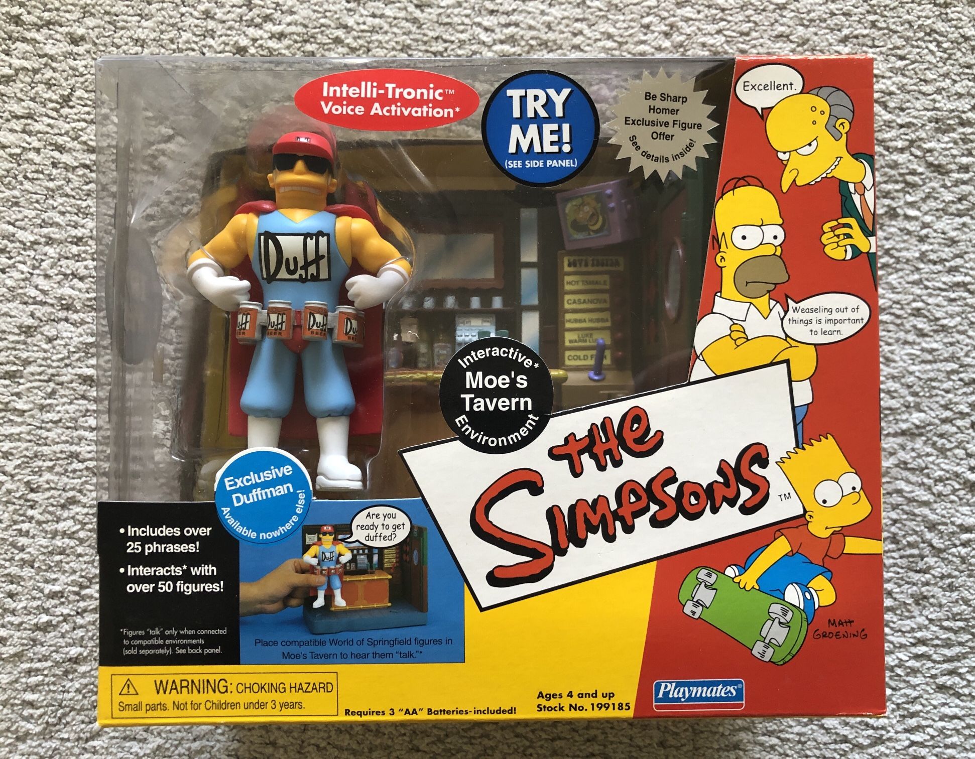 NIB WOS Simpsons Toy MOE'S TAVERN PLAYSET w/ DUFFMAN FIGURE Interactive Environment