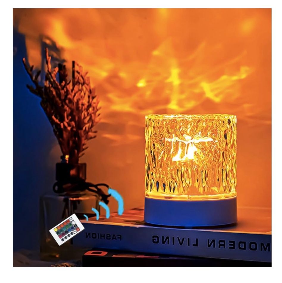 16 Colors Northern Lights Water Ripple Lamp, Ocean Wave Projector Light,Dimmable Water Effect Led Light,Ceiling Projector Lights for Bedroom Office Ba