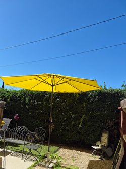 11” ft market umbrella patio color: yellow base not included