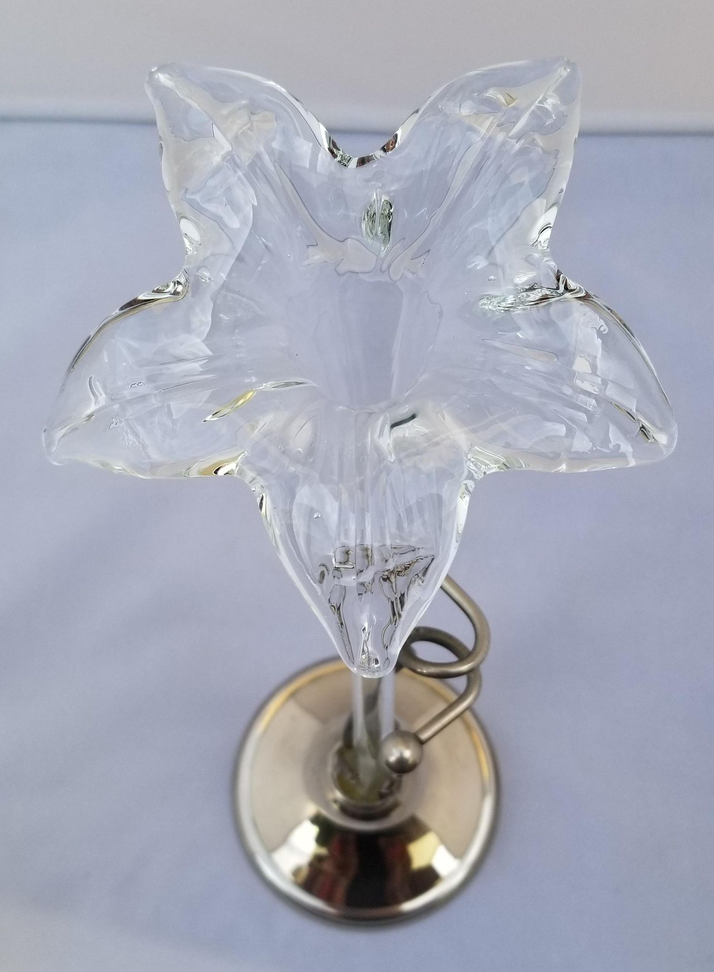 Vintage Hand-Blown Glass Art Nouveau Style Lily Vase