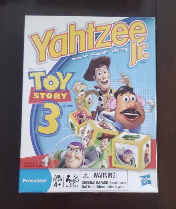 Yahtzee Jr Disney Toy Story 3 Edition Parker Brothers