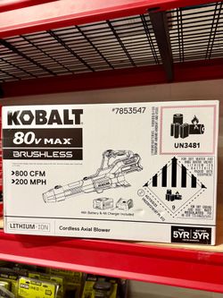 Kobalt 80-volt 800-CFM 200-MPH Battery Handheld Leaf Blower 4 Ah Battery Included Charger Included