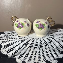 Violets Salt And Pepper Shakers 