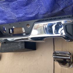 Chevy Silverado Rear Bumper 1500 Rear Bumper 19 to 25 Dual Exaust New Chrome  aftermarket 