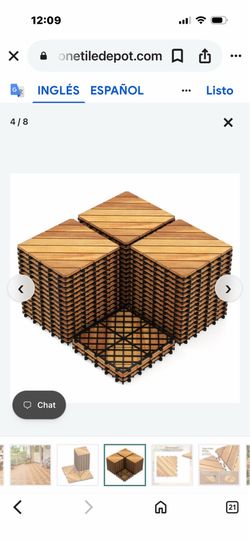 Acacia Wood Interlocking Deck Tiles 12x12 Inch - 48 Pack