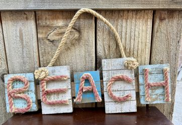 Wood Beach Sign 