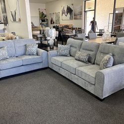 Grey Sofa And Love Seat 