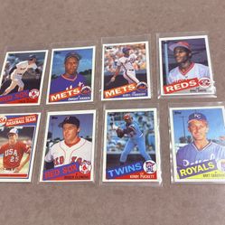 Lot of 8 1985 Topps Baseball Cards~Roger Clemens~Kirby Puckett
