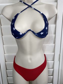 RED WHITE AND BLUE STARS TWO PIECE BIKINI