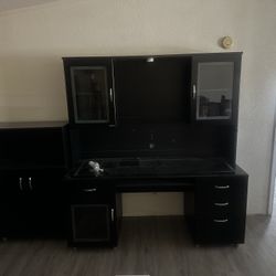 Nice Desk  Black With Glass  