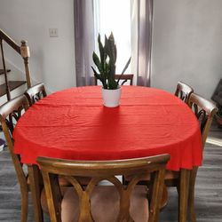 Solid Pecan Wood Dining Room Table and Chairs 