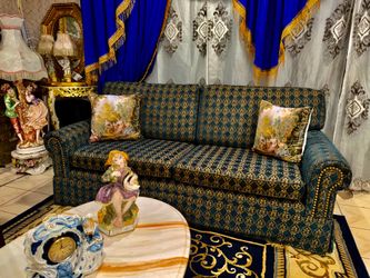 Blue gold couch