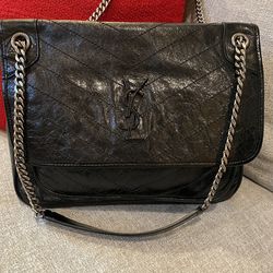 Black Leather Handbag / Authentic Purse / Designer Bag