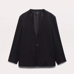 Rag & Bone Men Collarless Wool-Blend Ripstop Blazer